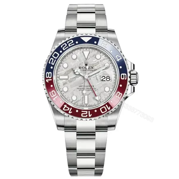 Rolex GMT-Master II 126710BLNR Super Clone : Steel 40mm White Dial Oyster — view 1