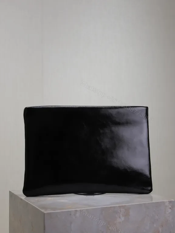 View 9 of Refined Black Patent Clutch â€” YSL Emblem, Luxe Night