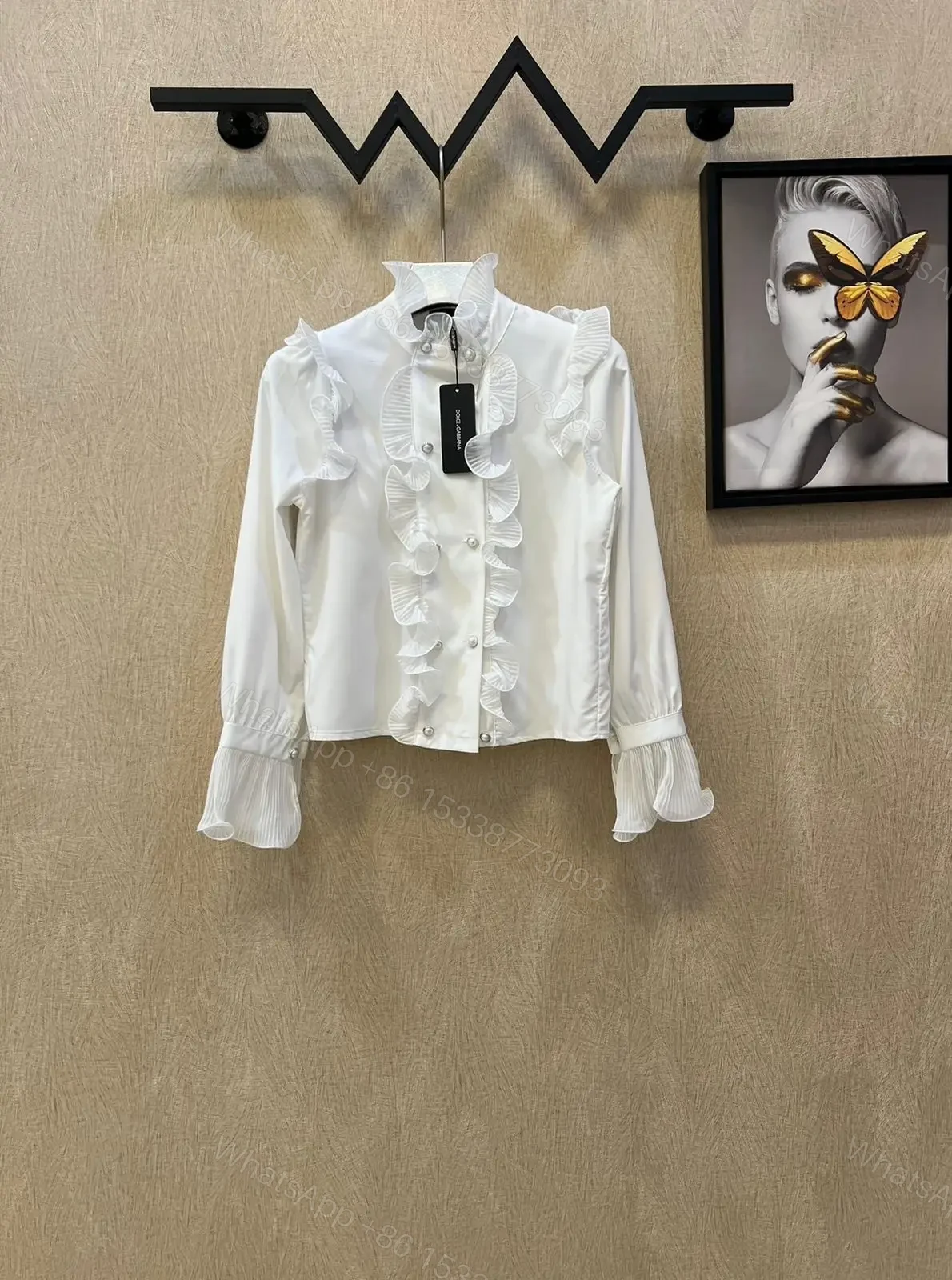 CHANEL White Ruffle Top — view 1