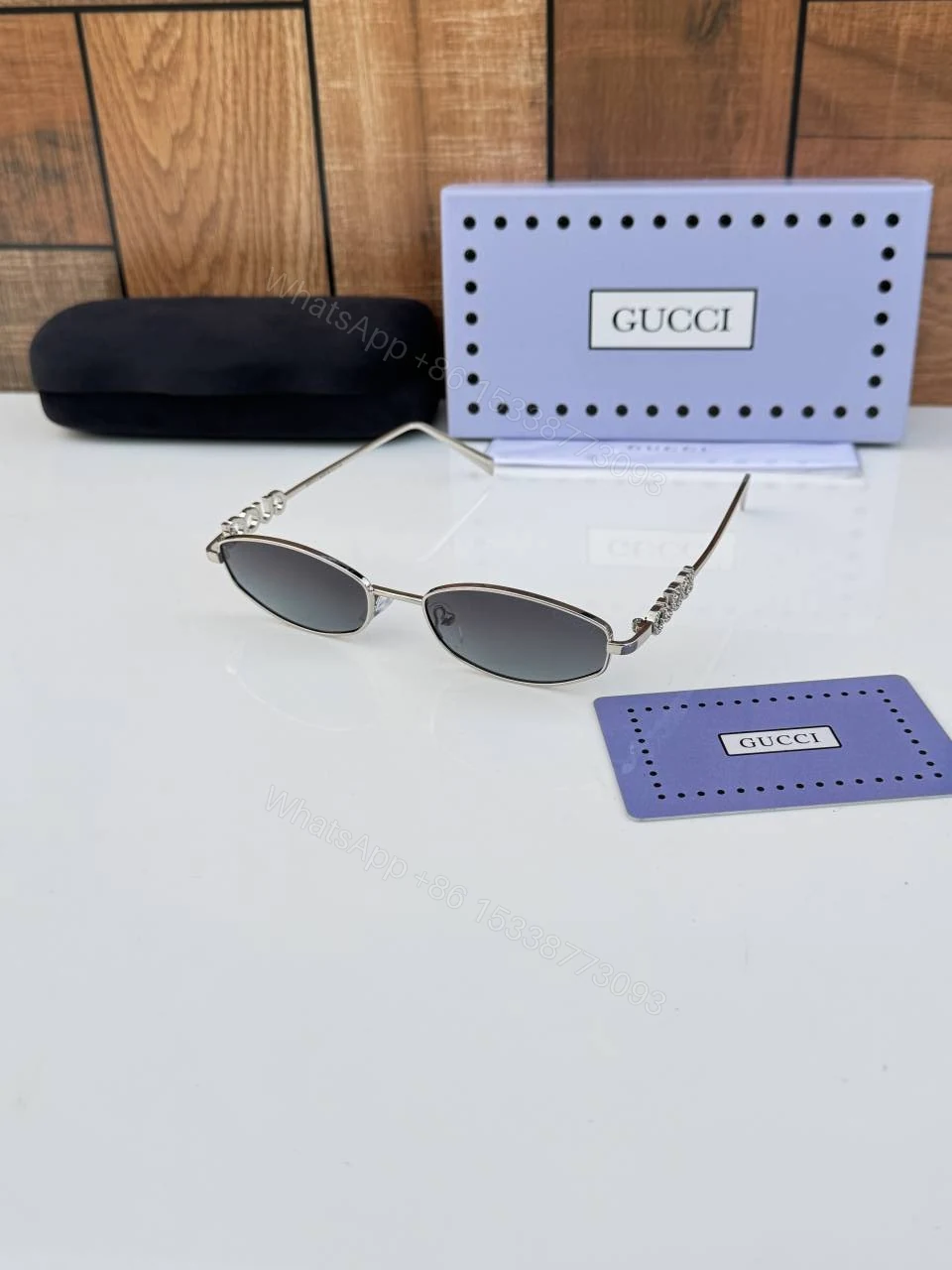 First Copy Gucci 32827 Silver Shade Luxury Designer Sunglasses Premium UV Protection Eyewear — view 1