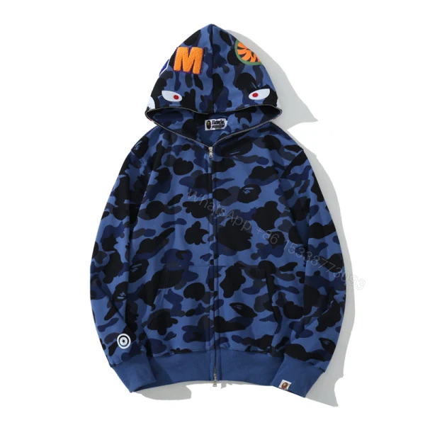 BAPE COLOR CAMO SHARK ZIP HOODIE NAVY 4580793329572 — view 2