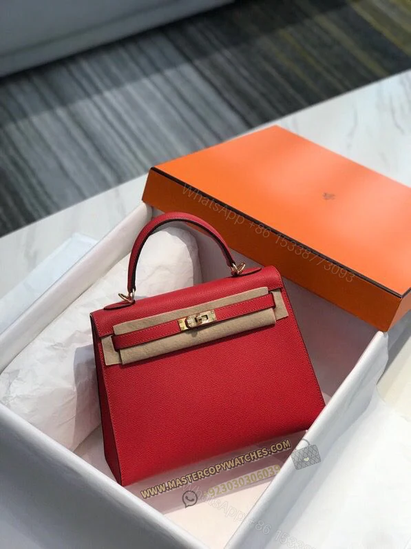 Hermes Kelly 25 Rouge Piment Epsom — view 1