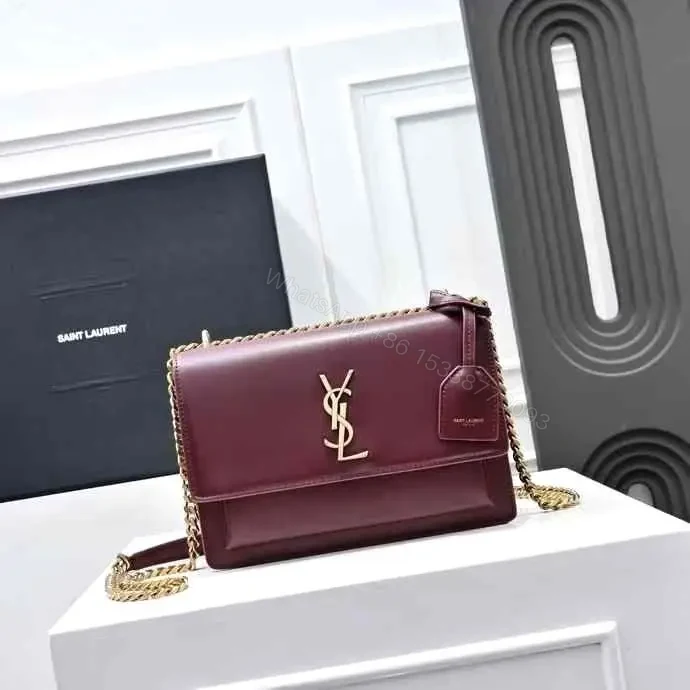 YSL Sunset Bag Burgundy — view 1
