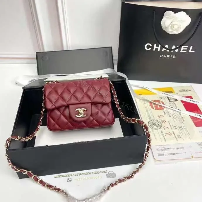 Chanel Burgundy Mini flap Bag — view 1