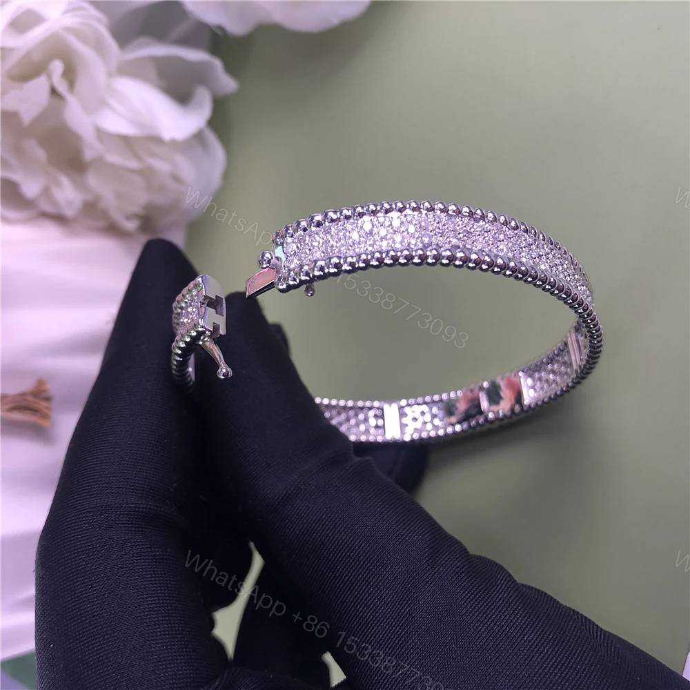 View 6 of Van Cleef & Arpels Perlee Diamond Bracelet 3 Row White Gold