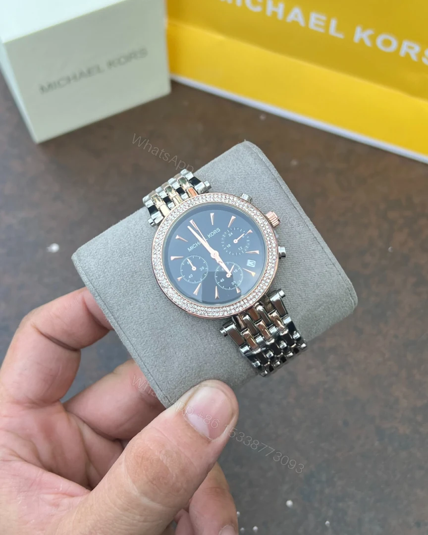 First Copy Michael Kors Darci Silver Blue Dial Women’s Analog Watch — view 1