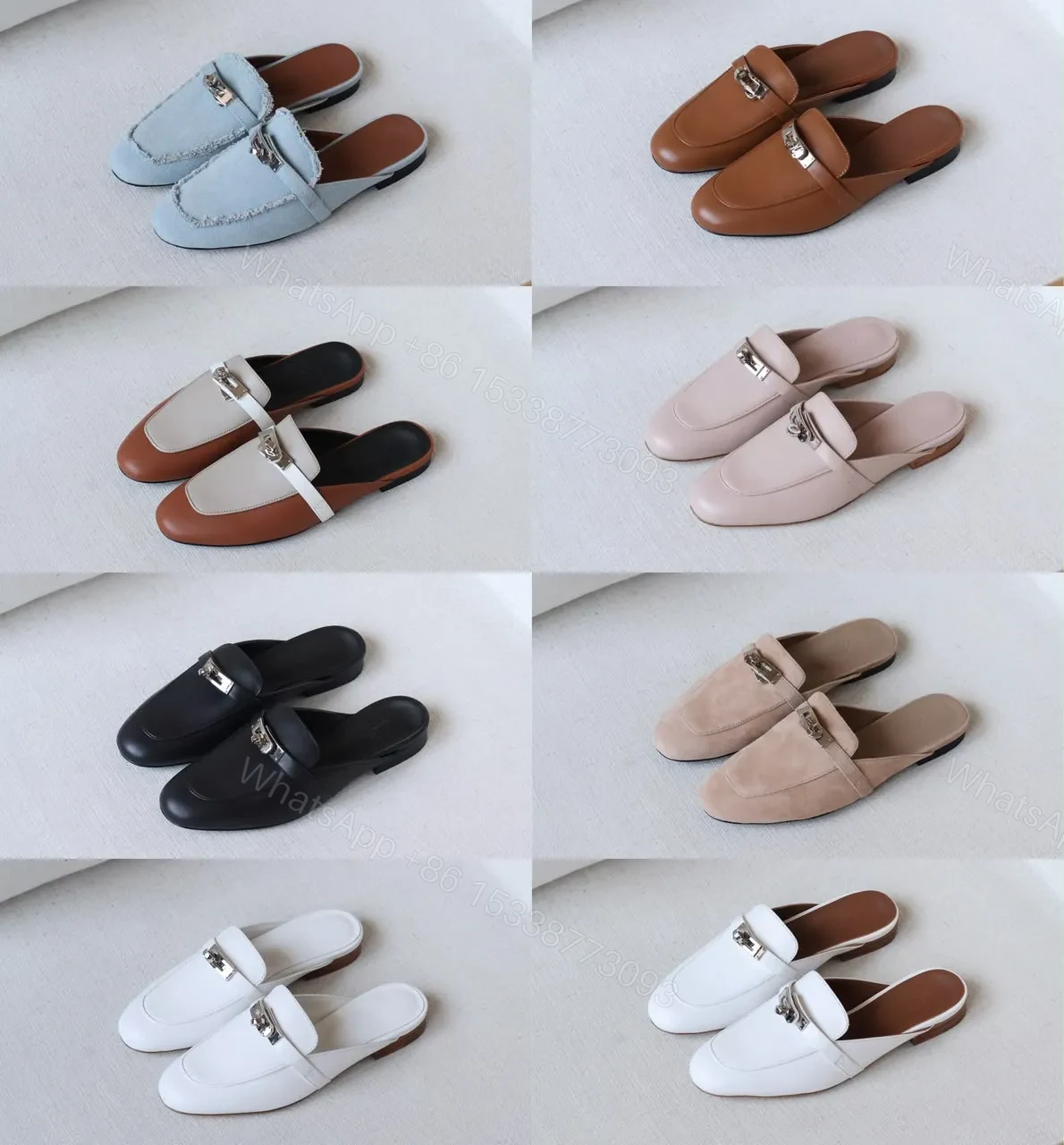Hermès Oz Suede Mules — view 1