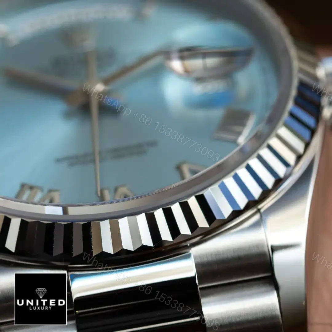 View 6 of Rolex Day Date Ice Blue Grooved Replica