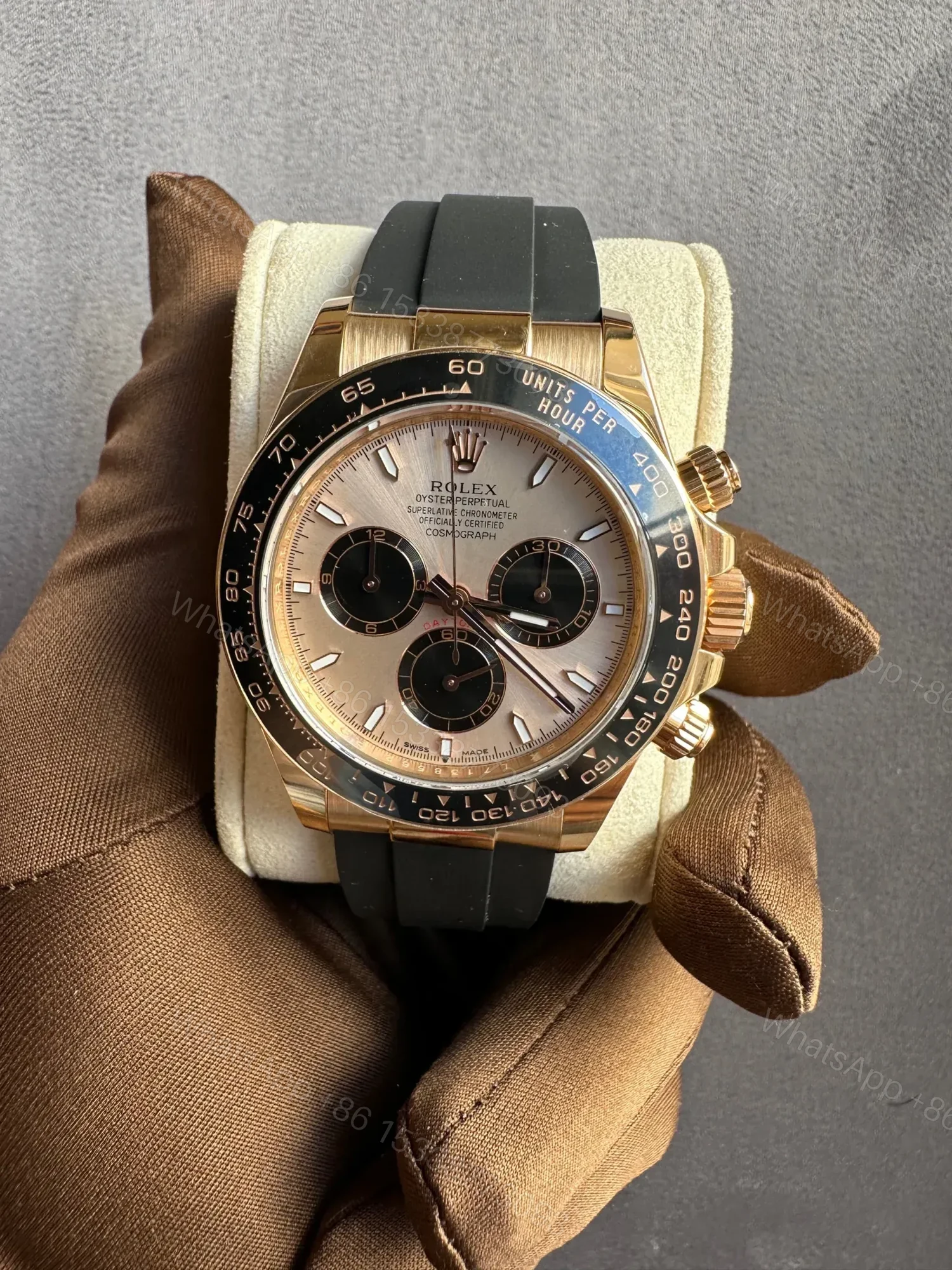 Rolex Daytona Sundust Dial Rose Gold Oysterflex — view 1