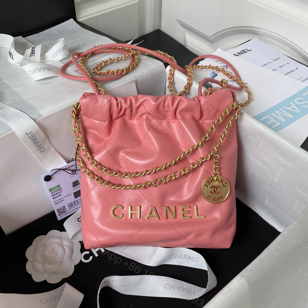CHANEL 高仿粉色束口包 女士金鏈亮色款 甜美輕奢造型推薦 — view 1