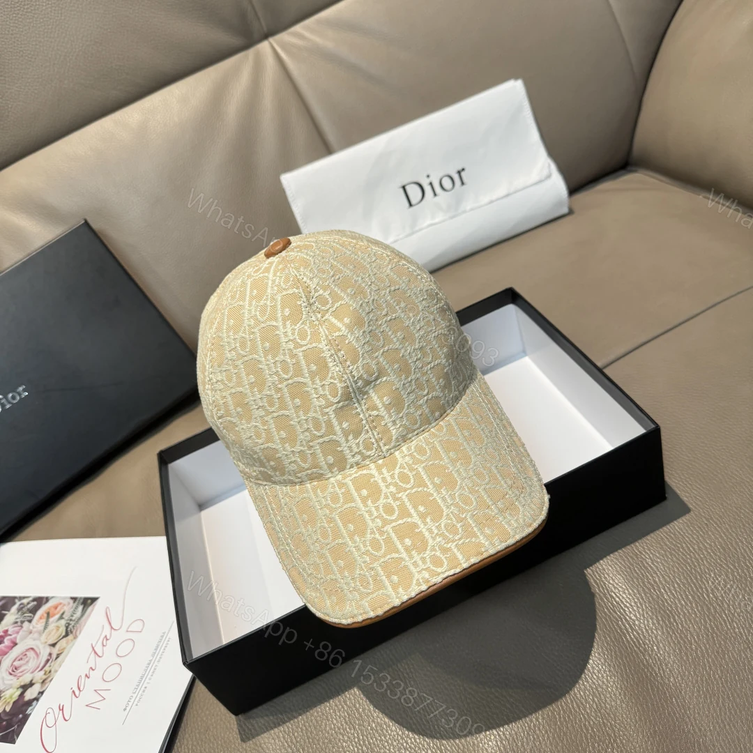 Dior高仿Oblique老花棒球帽米色經典提花鴨舌帽 — view 1
