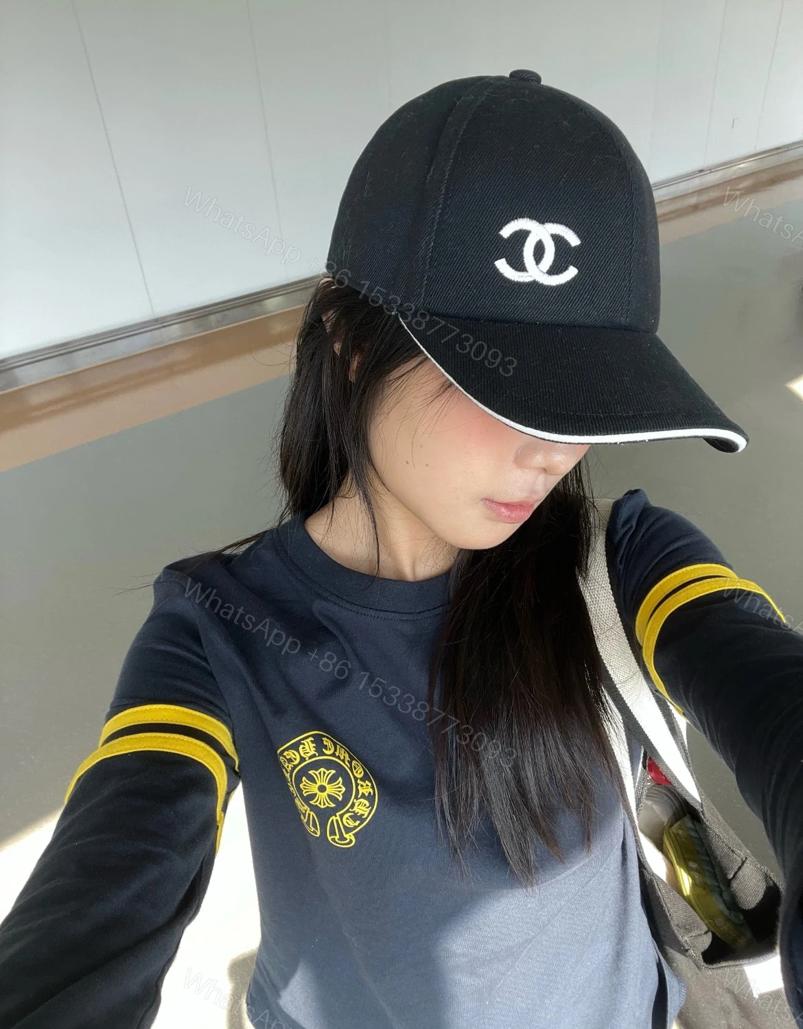 Chanel高仿棒球帽男女款黑色刺繡雙C經典簡約百搭款 — view 1