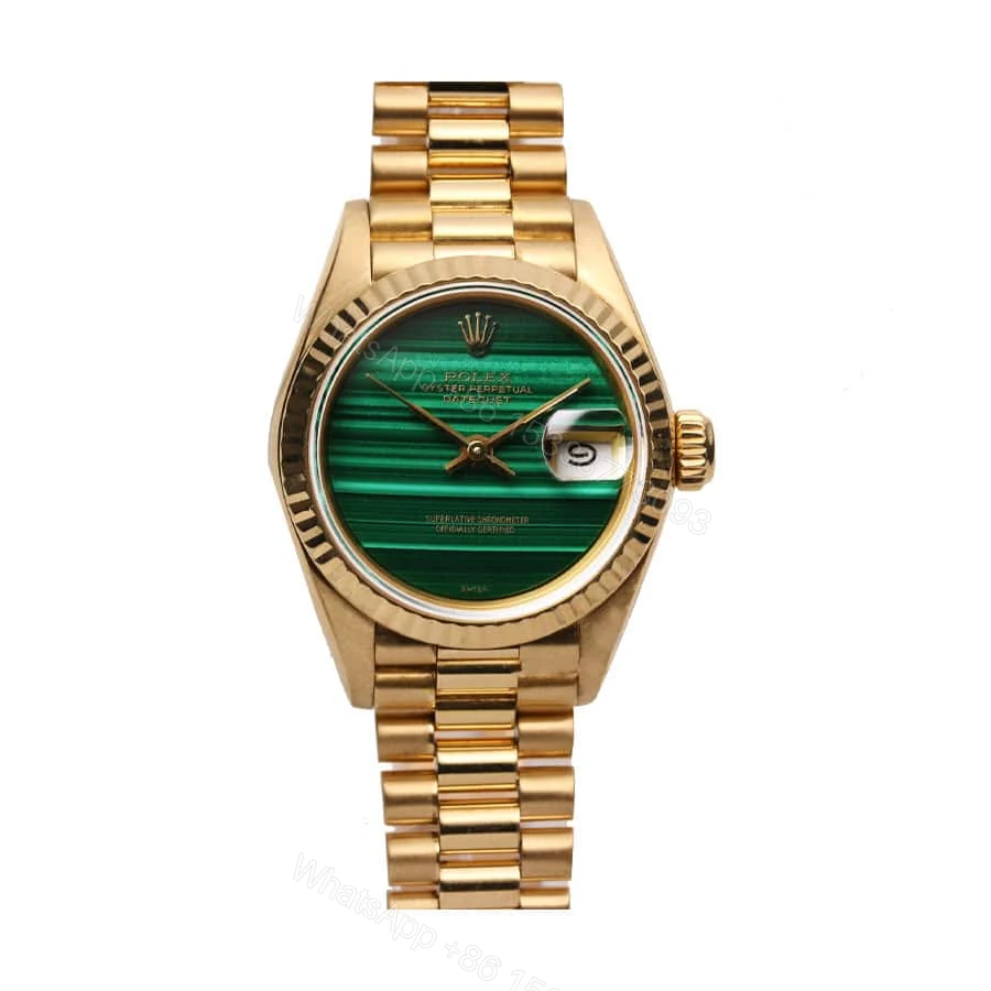 Rolex Lady-Datejust 69178 Super Clone : 18k Yellow Gold Malachite Dial 26mm — view 1