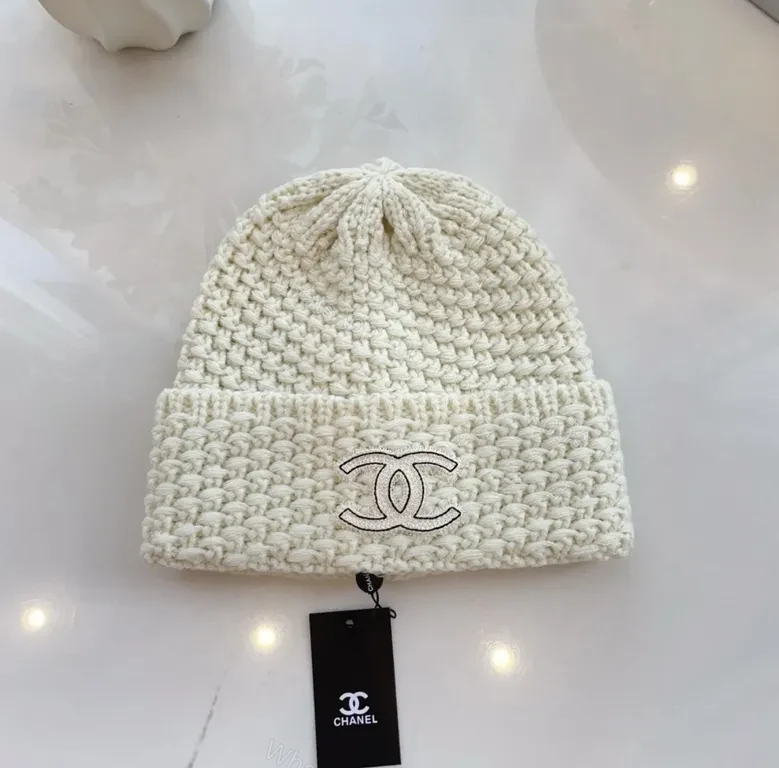 View 5 of Chunky Knit Beanie â€“ Black Logo, Lux Streetwear Core