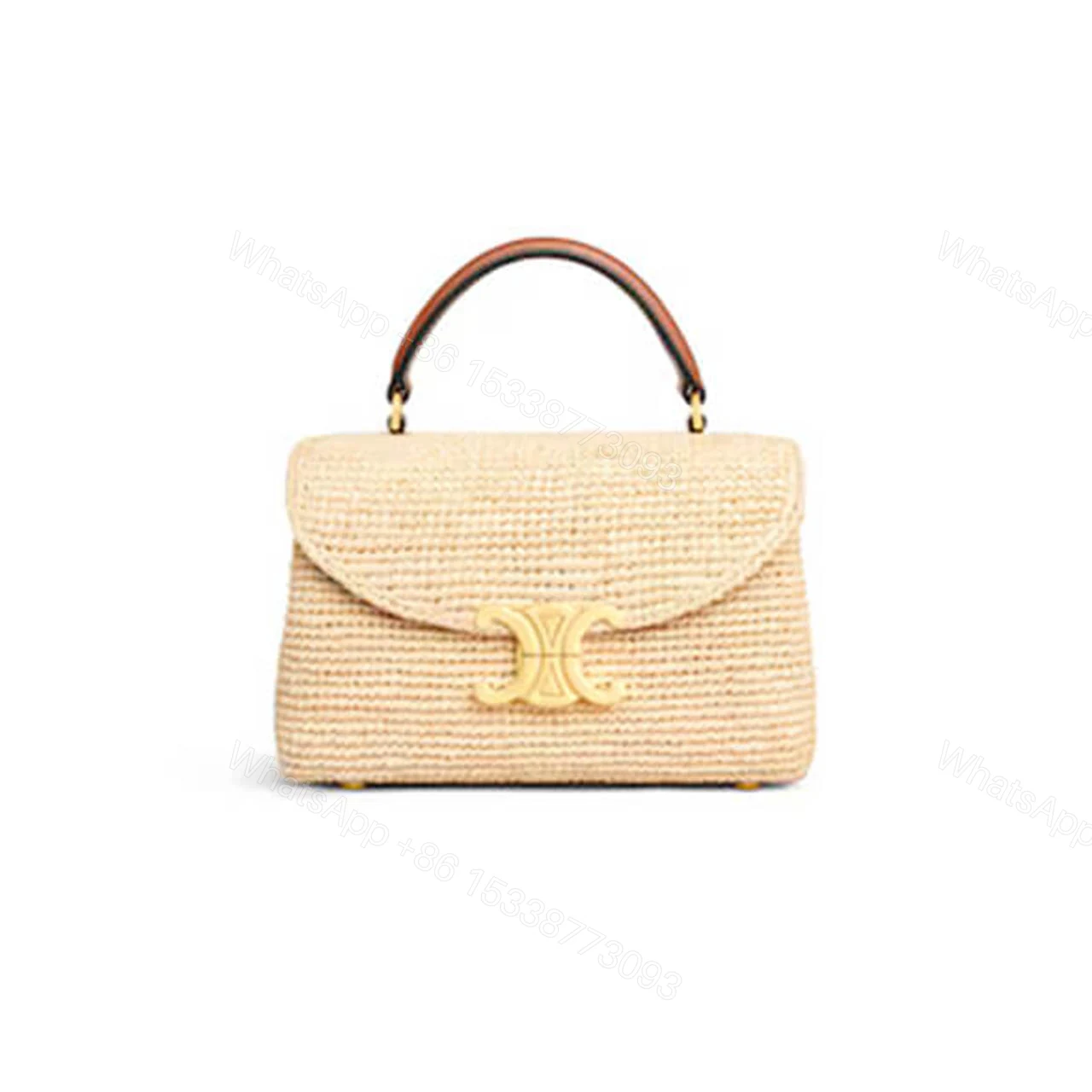 CELINE TEEN NINO BAG IN Raffia and calfskin — view 1