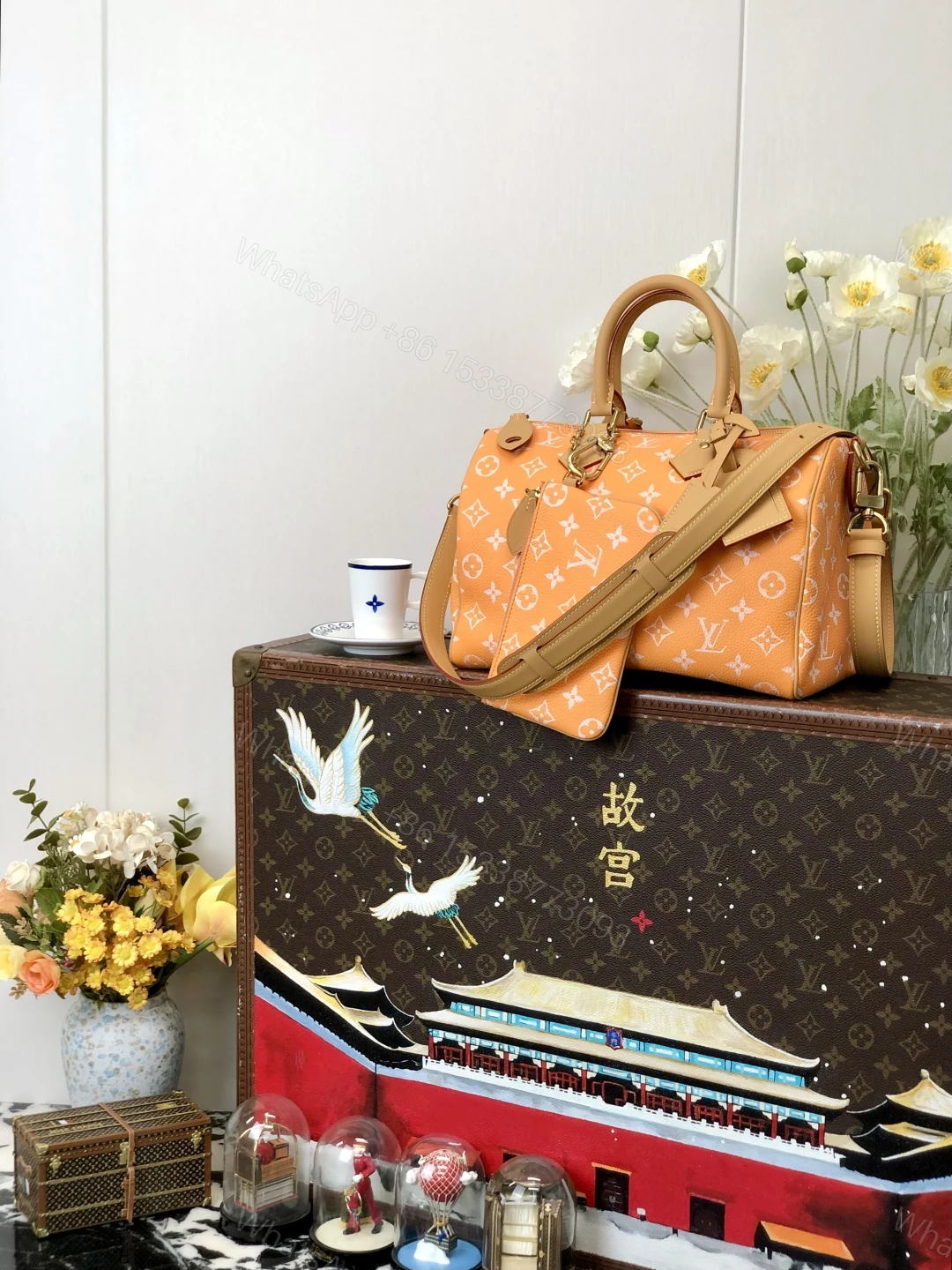 LV 高仿波士頓包 M14064 橘色Monogram 手提斜背款 — view 1