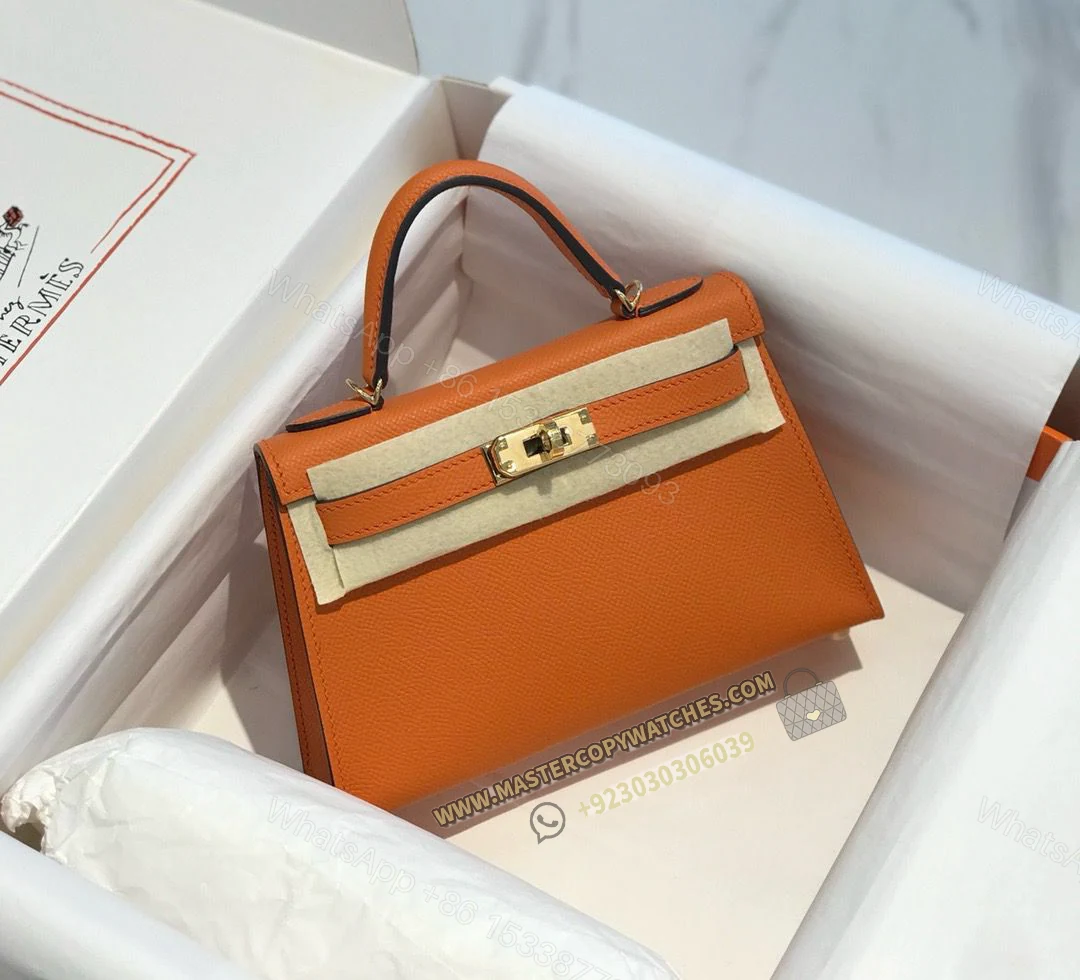 Hermes Mini Kelly Epsom 20 Orange — view 1