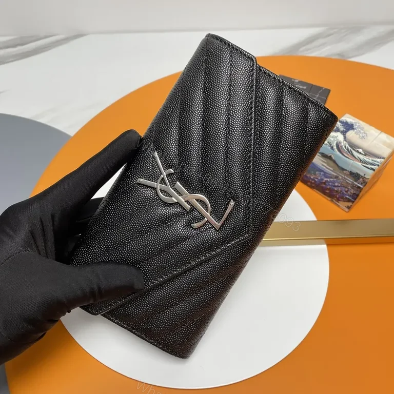 View 5 of Chic Black Quilted Wallet Clutch, Luxury, Cardholder, Zipperless Flap