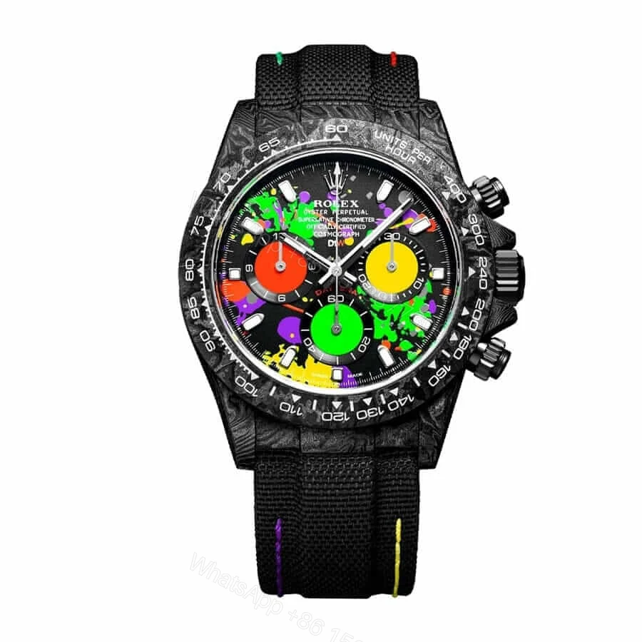 Rolex Daytona Super Clone Carbon Cosmograph: 40mm Forged Carbon Cream Dial — view 1