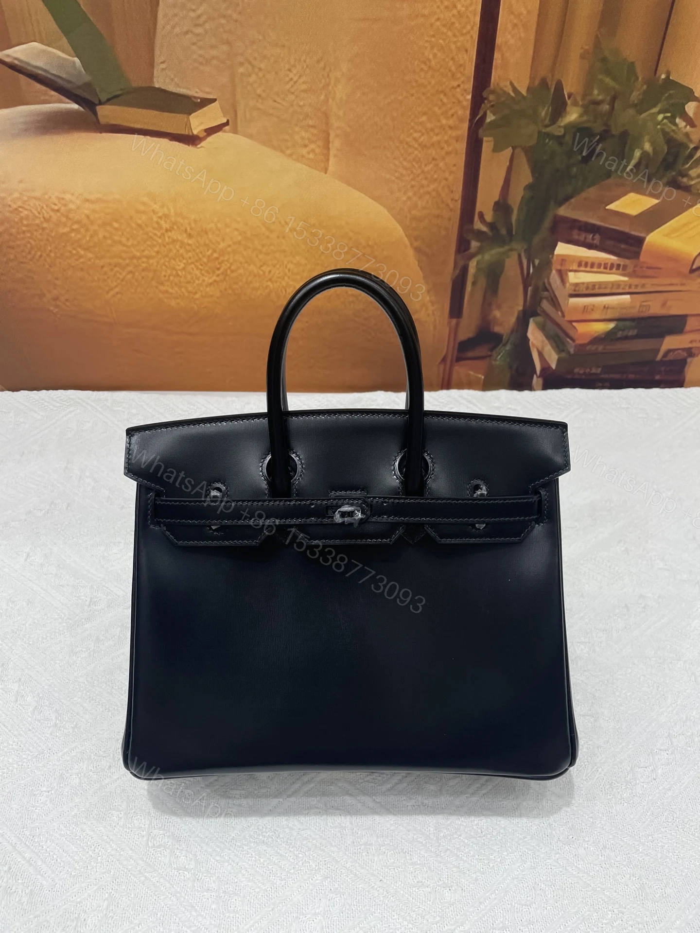 Hermes A貨 女款 Birkin 黑色光面手提包 極簡百搭款 — view 1