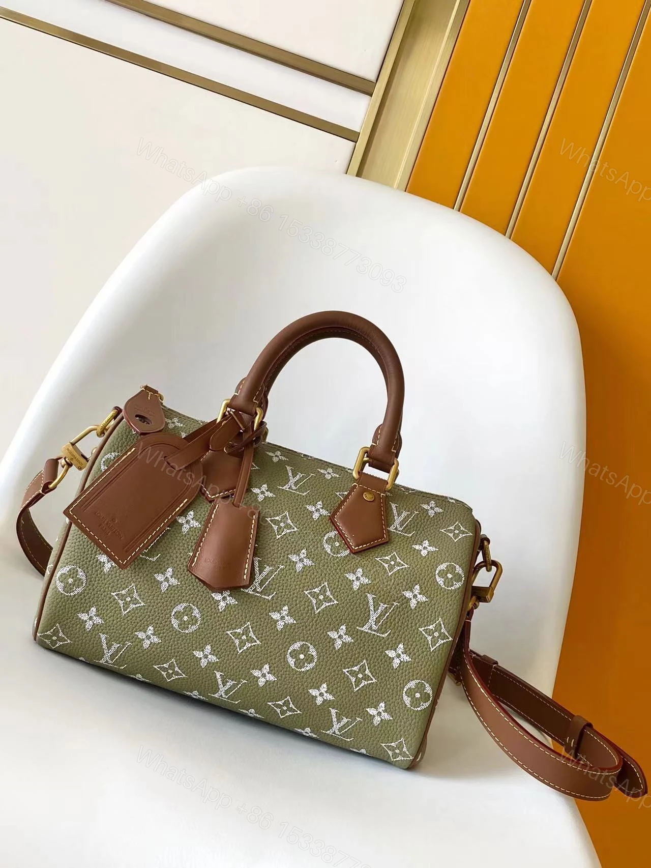 LV 一比一Speedy綠色手提包 Monogram復古波士頓包 — view 1