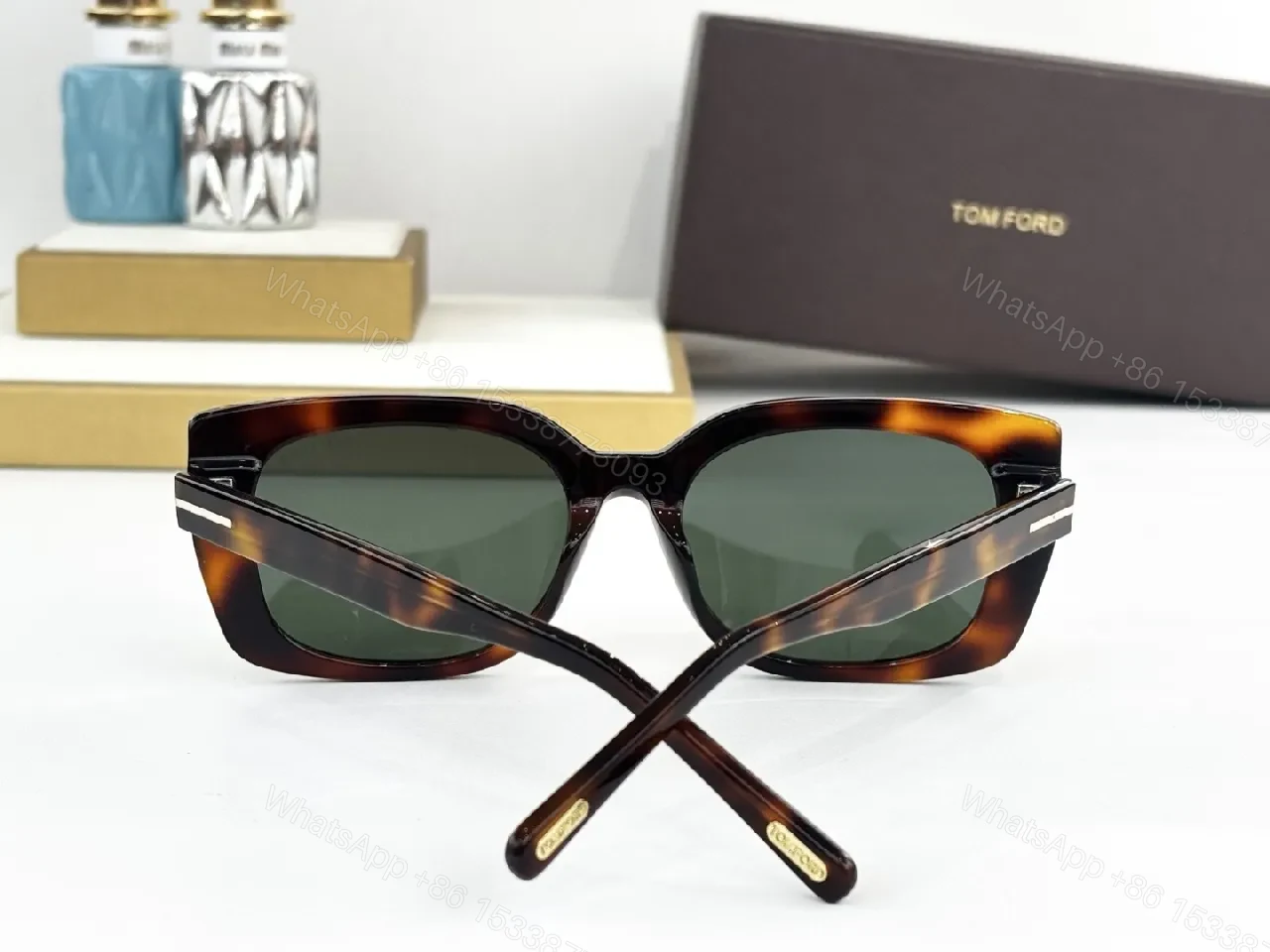 View 5 of Rose-Gold Acetate Sunglasses: Bold Square, Polarized Shine
