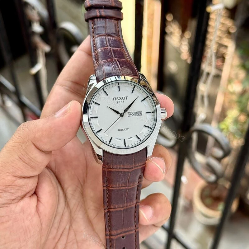 Tissot T-Classic 1853 White Dial Black Leather Quartz 40mm — view 1
