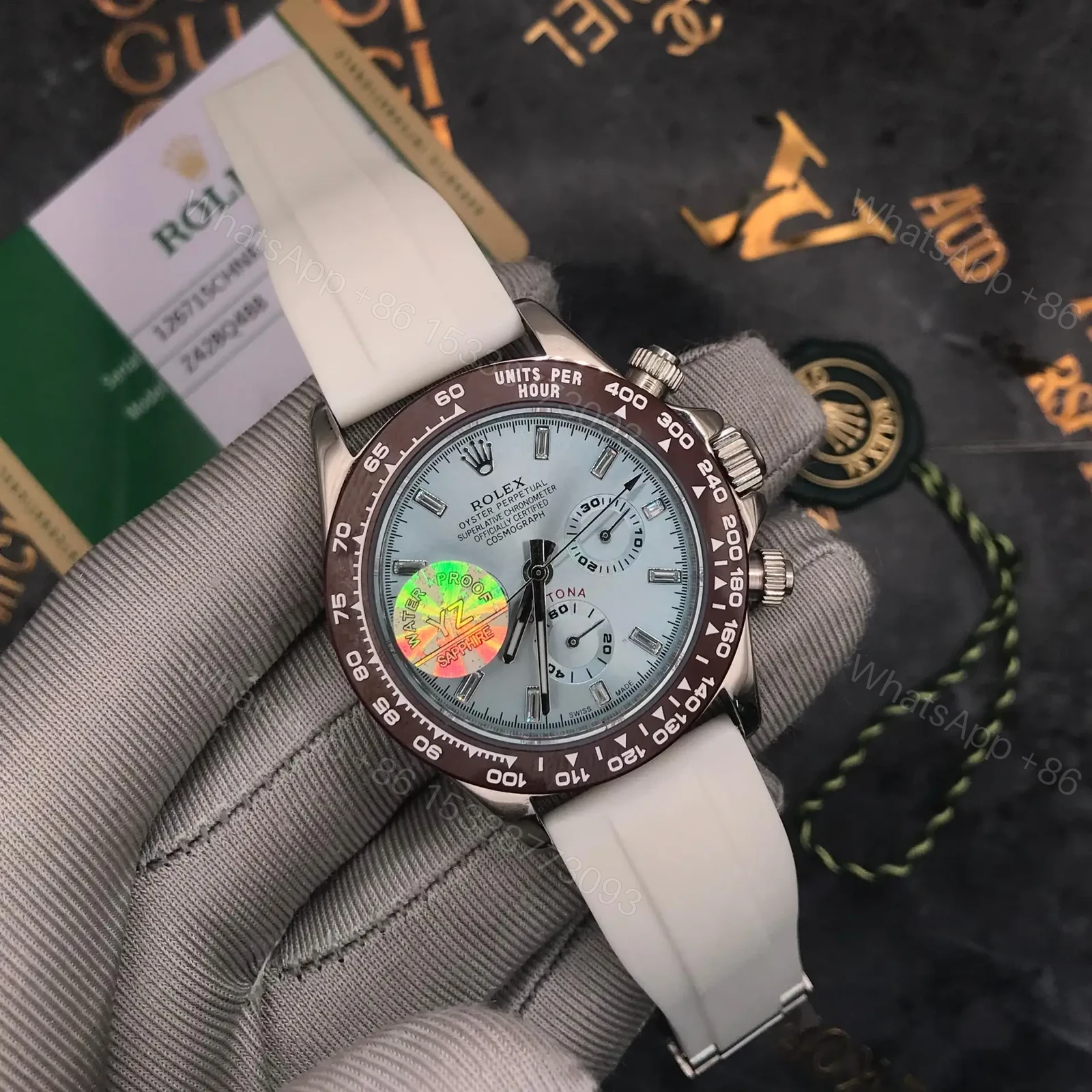 Rolex Daytona White Rubber Strap Watches — view 1