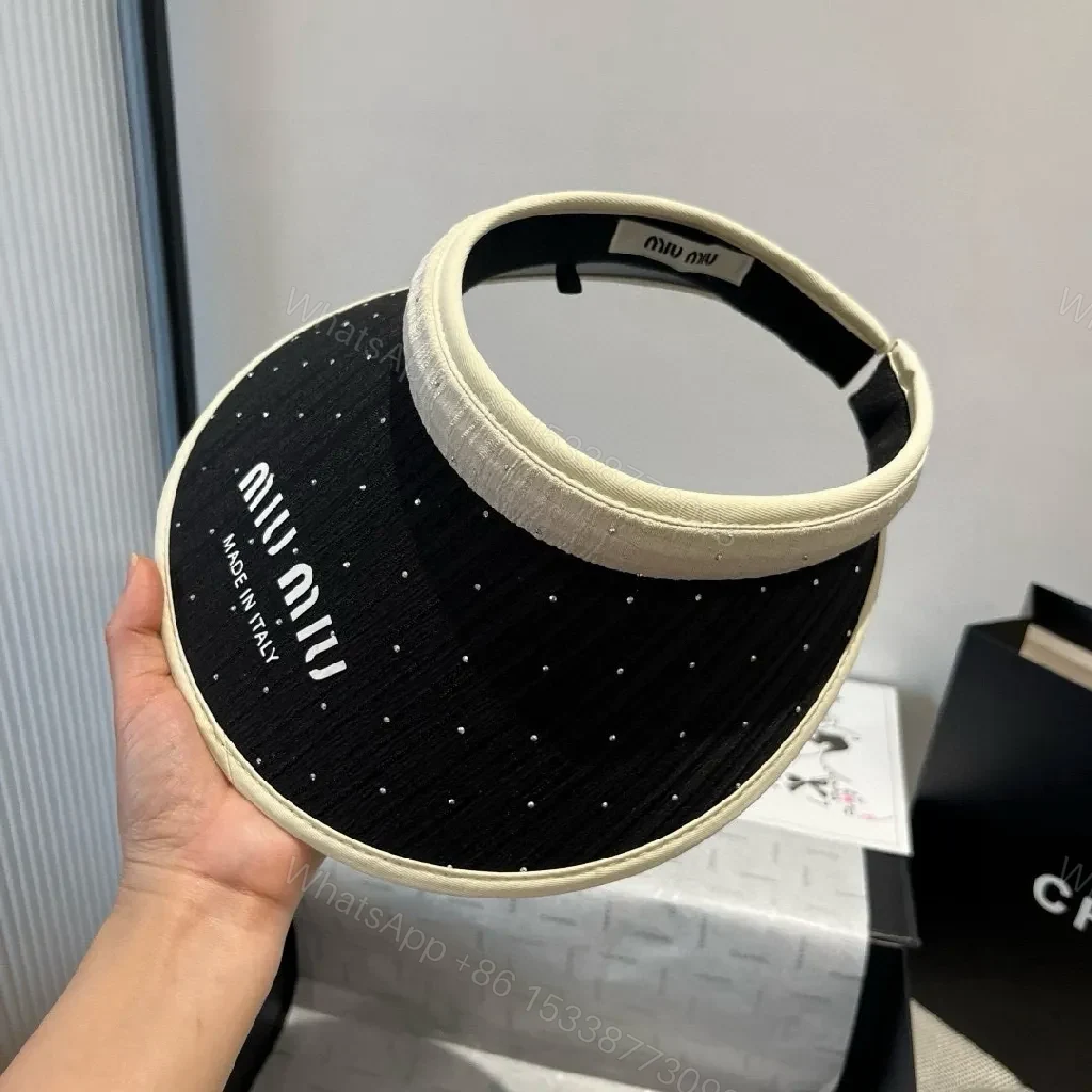 View 6 of Stylized Linen-Texture Visor: Premium, Adjustable Sun Shield