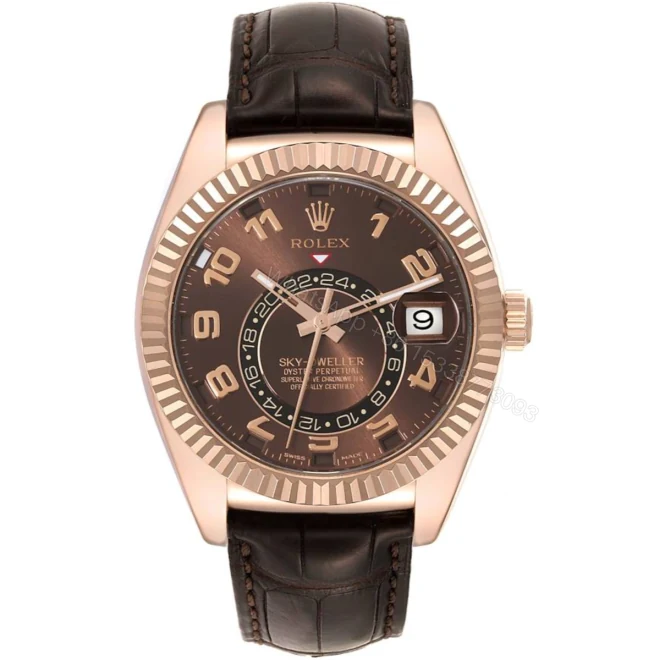 Rolex Sky Dweller Everose Chocolate Brown 42mm Dial Rose Gold Mens Watch — view 1