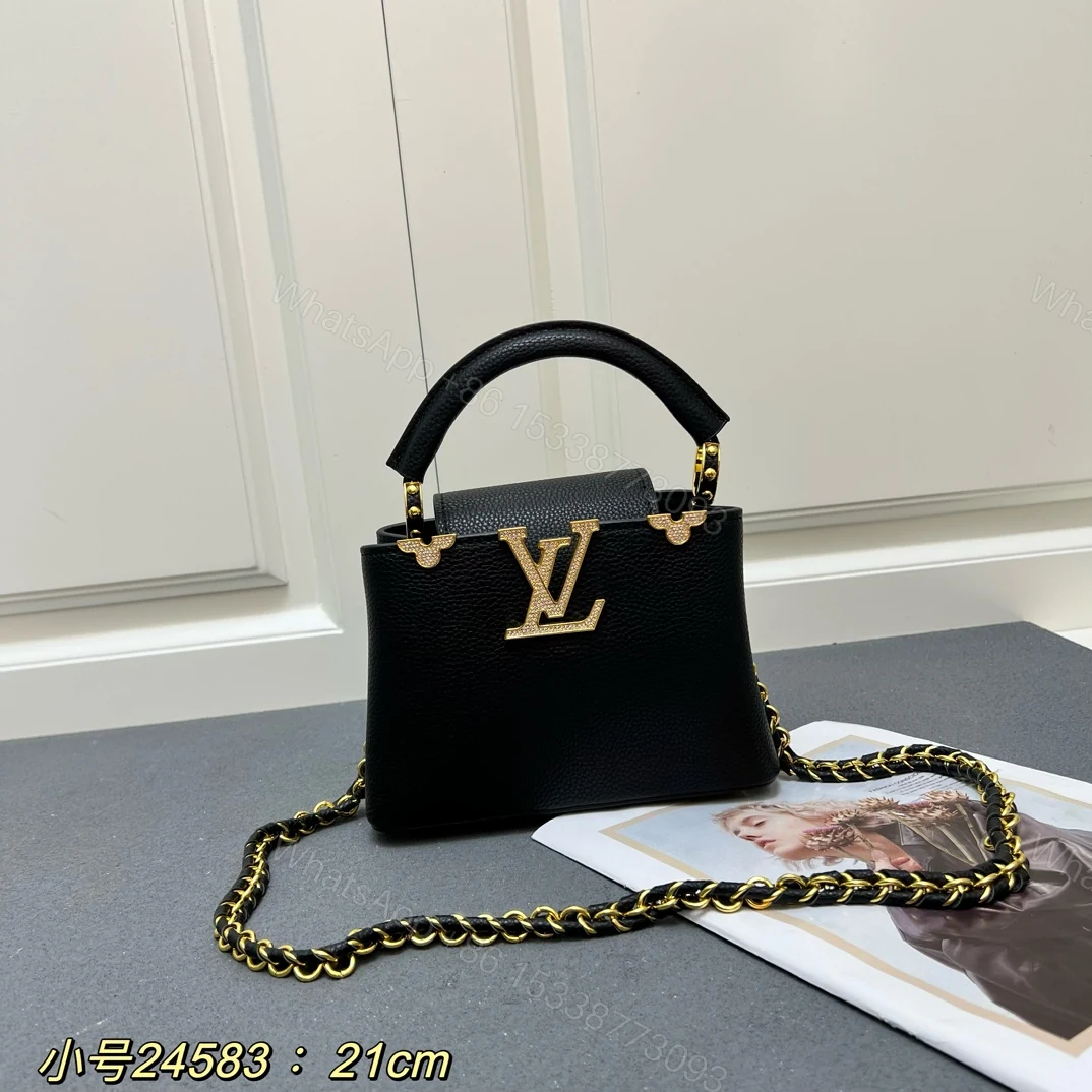 LV A貨 24583 小號黑色鏈條手提包 21cm百搭優雅女款 — view 1