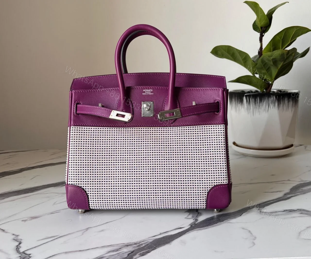 Design Birkin 25cm Limited Edition Quadrille Cuivre Palladium Hardware – Dubai Fashion LUX — view 1