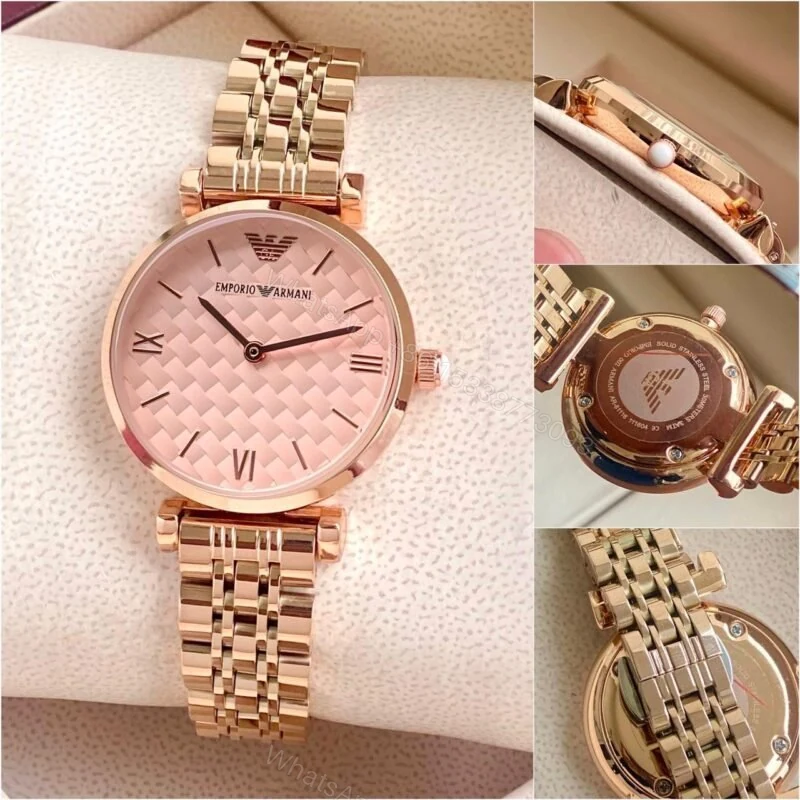 Emporio Armani Diamond Dial Rose Gold 32mm Quartz — view 1