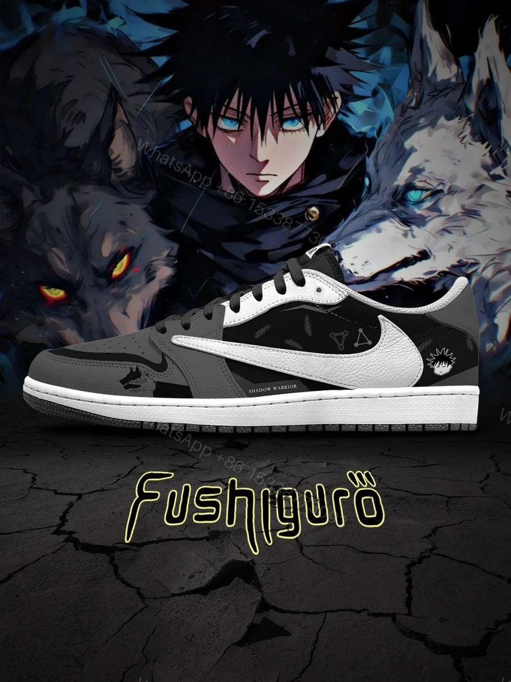 Megumi Fushiguro V.1 Custom TS Low Jordan 1 — view 1
