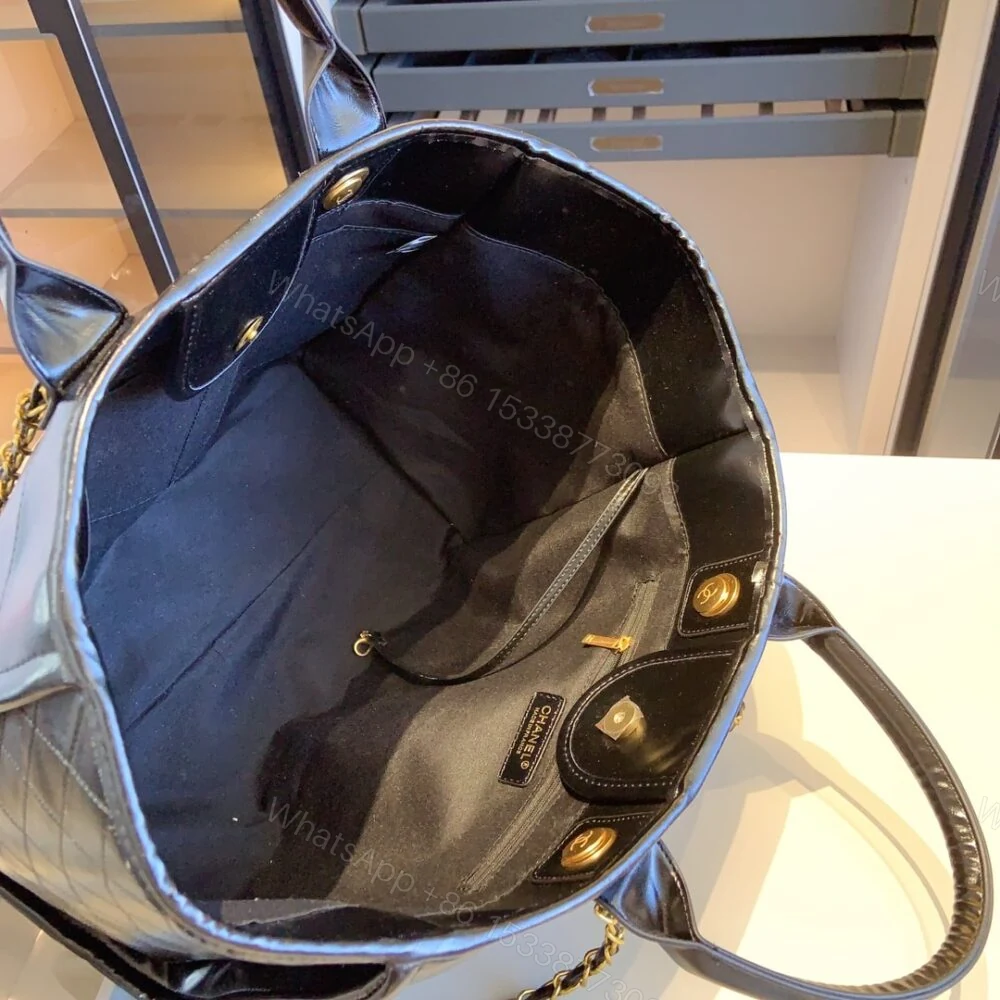 View 5 of Chanel Deauville Large Shopping Bag Black 38Cm