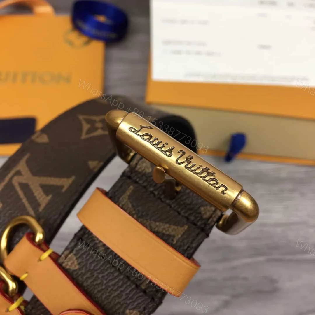 View 7 of LOUIS VUITTON SIGNATURE BELT MONOGRAM 35MM BROWN – B112