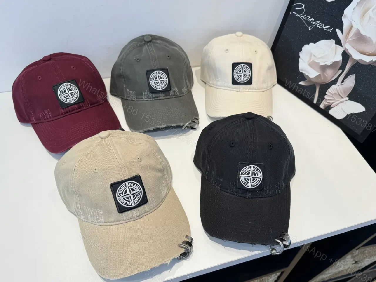 View 6 of Dark Textured Cap with Subtle Designer Badge, Everyday Luxury