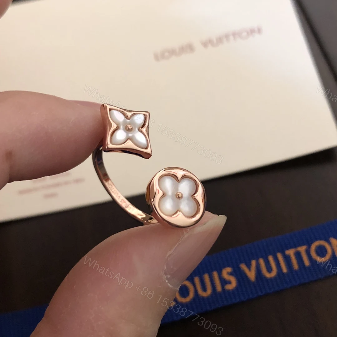 LV A貨女士雙花開口戒指氣質優雅設計輕奢百搭款 — view 1