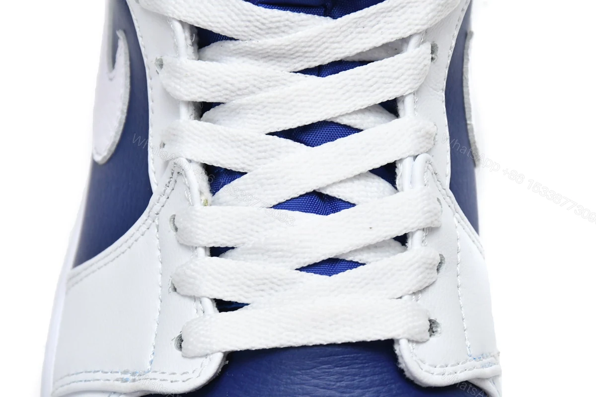 View 5 of Air Jordan 1 Mid Royal Blue Laser Orange 554724-131