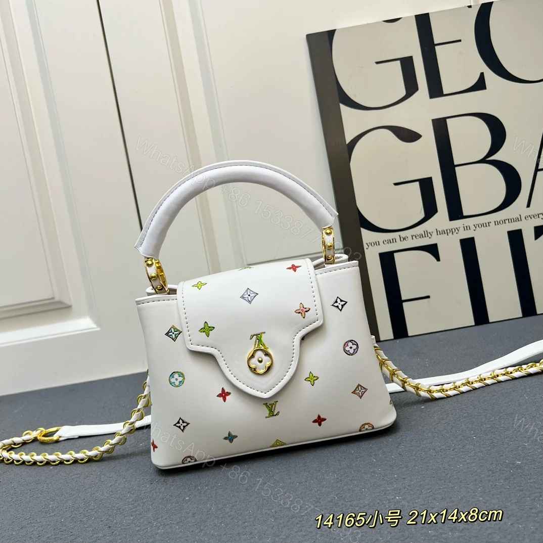 LV 原單 14165 小號白色彩標手提包 21x14x8cm鏈條肩背包 — view 1
