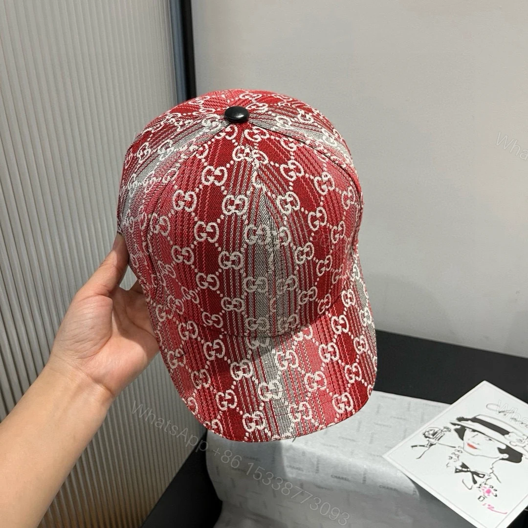 GucciA貨紅銀GG緹花棒球帽 男女款亮色系高調造型街頭帽款 — view 1