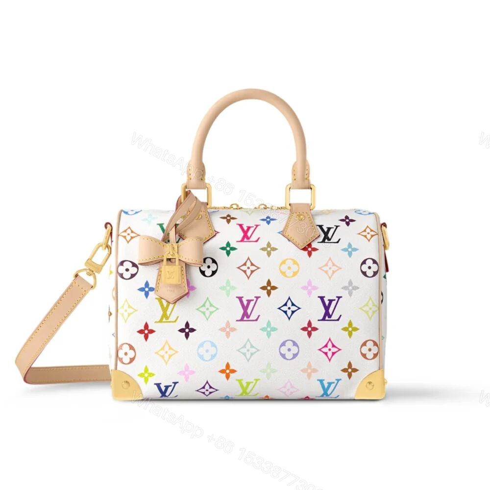 Louis Vuitton X Takashi Murakami Speedy Bandouliere White 25Cm — view 1