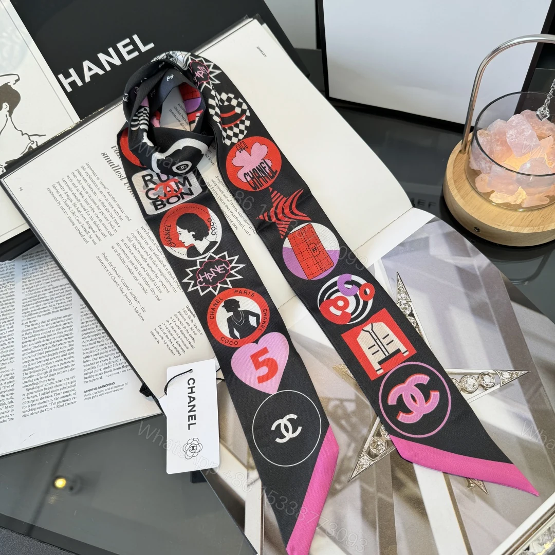 Chanel彩色圖騰絲巾女 一比一高級感圍巾 原單百搭時尚配件 — view 1