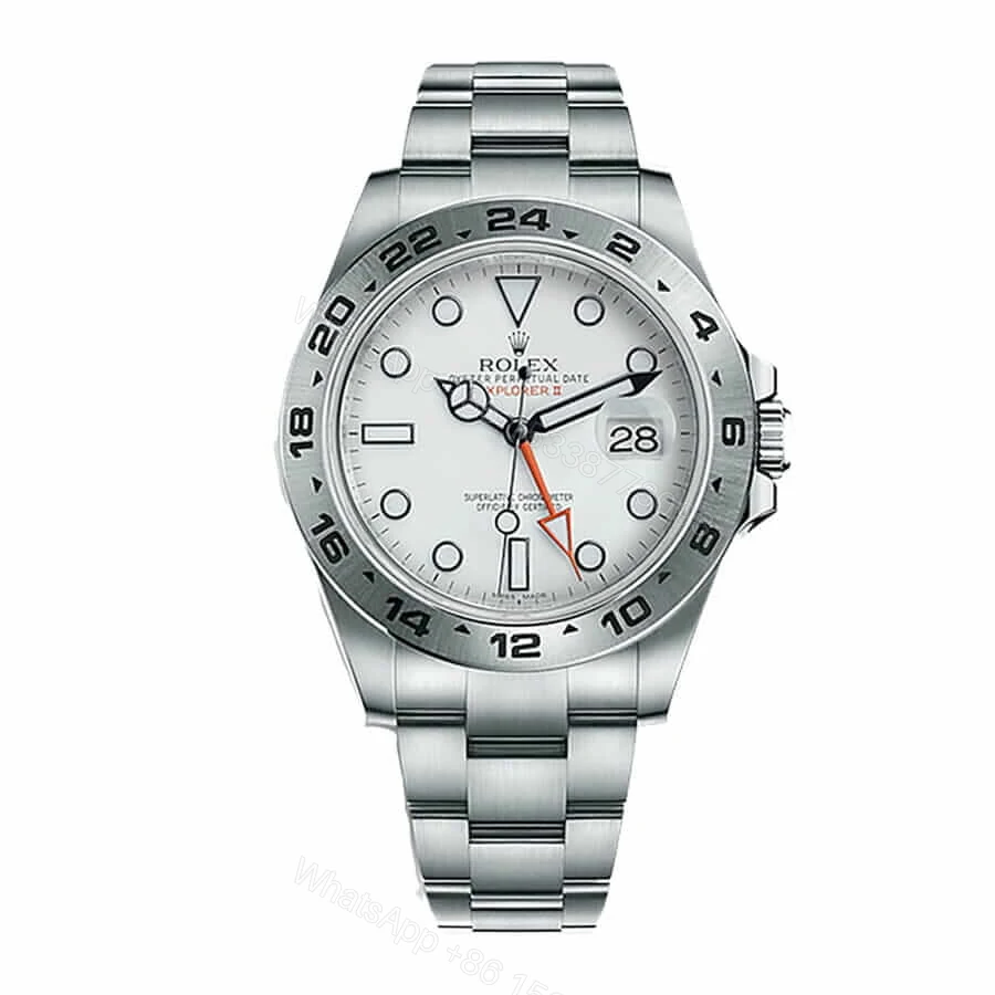 Rolex Explorer II 216570 Super Clone: 42mm Oystersteel GMT with Caliber 3187 and Orange 24-Hour Hand — view 1