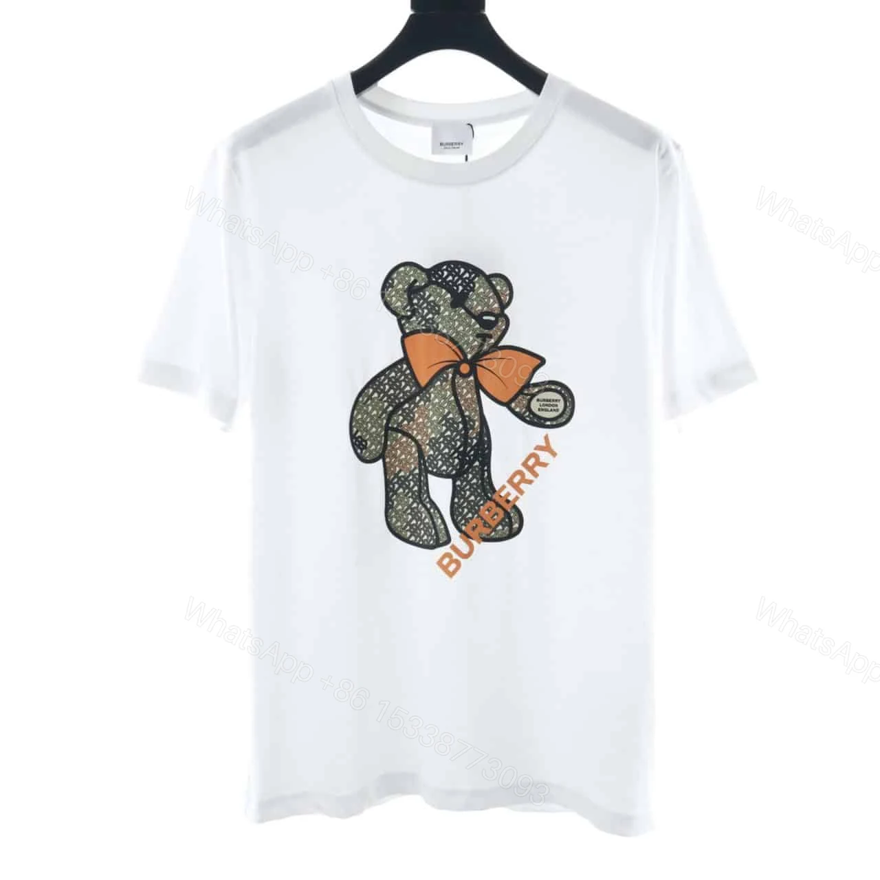 BURBERRY BOW BEAR PRINT SHORT WHITE SLEEVE — view 1