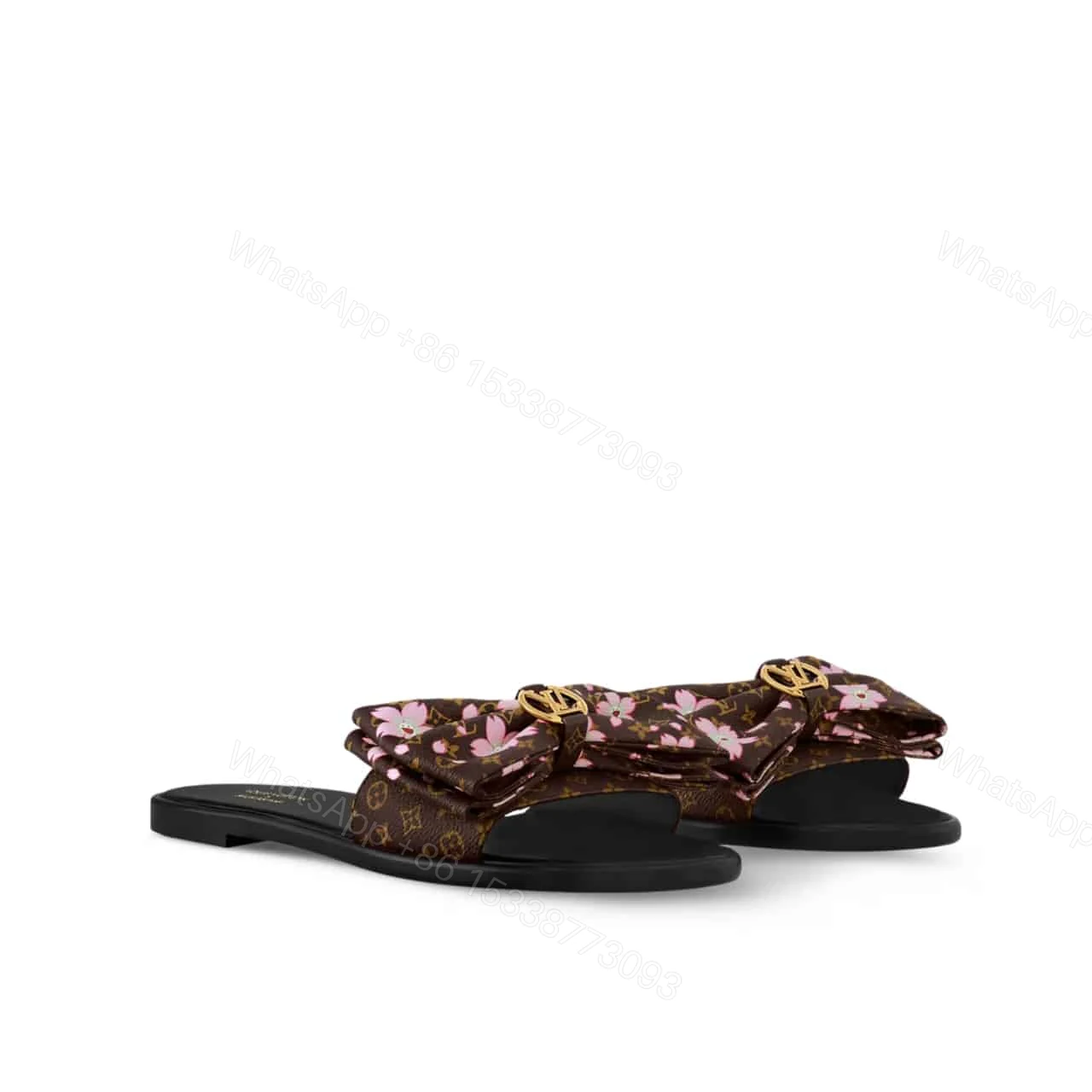 LOUIS VUITTON X TAKASHI MURAKAMI LILY FLAT MULE SAKURA BROWN 1AGVYB — view 1