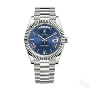 Rolex Day-Date 228239 Super Clone : 40mm White Gold Silver Diamond Dial President — view 1