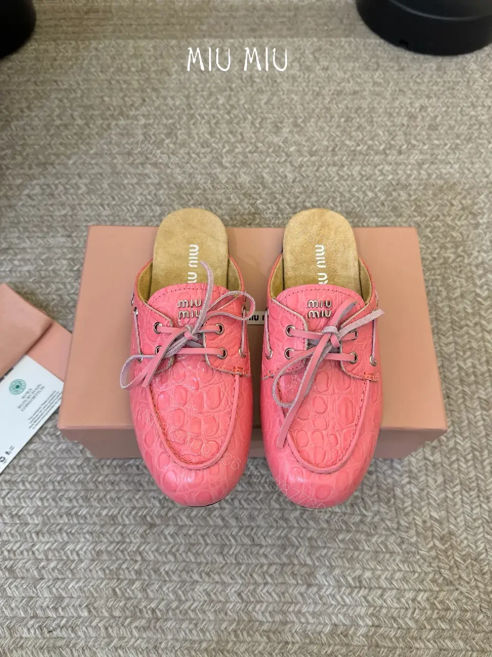 View 7 of Pink Leather Espadrille Mules, Comfortable Slip-ons, Miu Miu Style, Product Type: Shoes