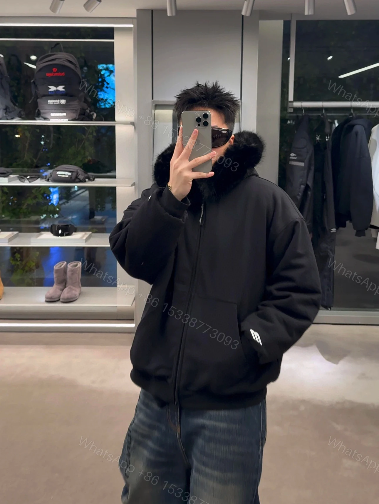 Balenciaga 一比一男士連帽外套 保暖毛領厚棉內裏秋冬限定款 — view 1