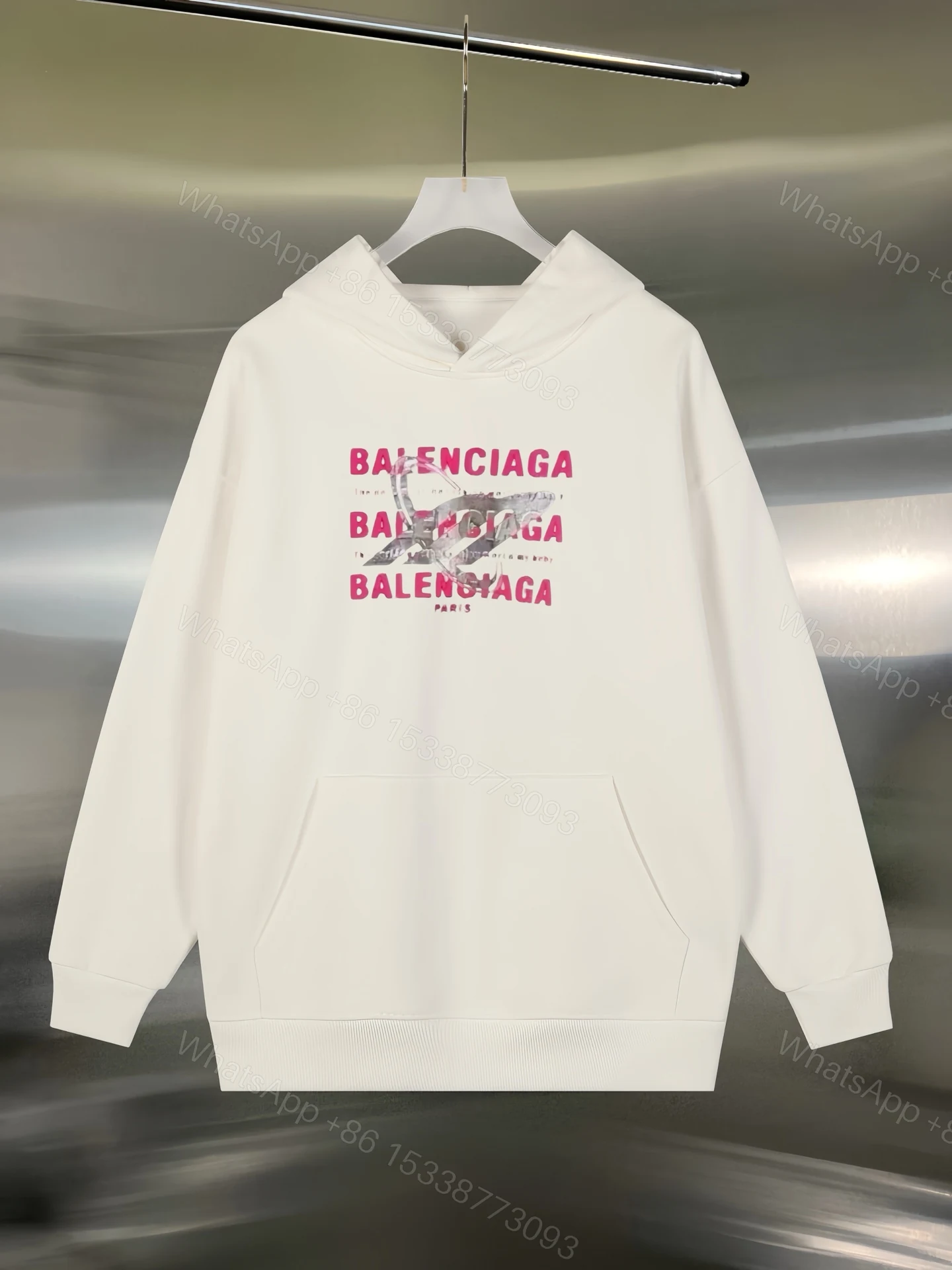 Balenciaga白色速度風格高仿帽T,潮流設計連帽衛衣推薦 — view 1